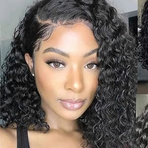 14 inch Curly Water Wave Lacefront Wig Closure. Human Hair